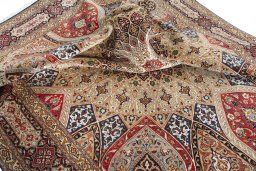 Surface texture of New Tabriz 50/60/70 Raj rug with natural Cork and intricate pattern