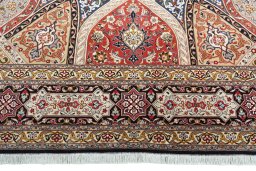 Full view of New Tabriz 50/60/70 Raj rug from Iran / Persia, 306 × 256 cm in Multi Color tones