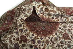 Surface texture of New Tabriz 50/60/70 Raj rug with natural Cork and intricate pattern