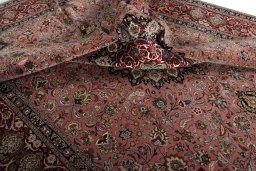 Surface texture of New Tabriz 50/60/70 Raj rug with natural Cork and intricate pattern