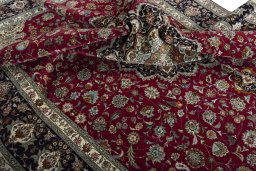Surface texture of New Tabriz 50/60/70 Raj rug with natural Cork and intricate pattern