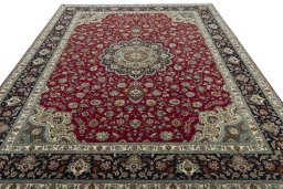 Surface texture of New Tabriz 50/60/70 Raj rug with natural Cork and intricate pattern