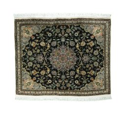 Full view of New Tabriz 50/60/70 Raj rug from Iran / Persia, 76 × 92 cm in Gray tones