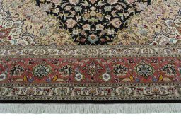 Full view of New Tabriz 50/60/70 Raj rug from Iran / Persia, 349 × 250 cm in Blue tones