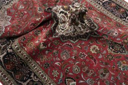 Surface texture of 2000s Tabriz 50/60/70 Raj rug with natural Cork and intricate pattern