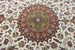 Central medallion detail of 2000s Tabriz 50/60/70 Raj rug from Iran / Persia