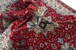 Surface texture of New Tabriz 50/60/70 Raj rug with natural Cork and intricate pattern