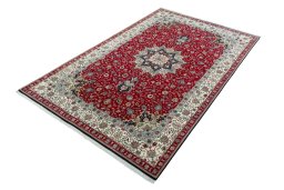 Corner detail of New Tabriz 50/60/70 Raj rug showing border pattern and Cork pile