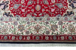 Full view of New Tabriz 50/60/70 Raj rug from Iran / Persia, 310 × 197 cm in Red tones