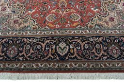 Full view of New Tabriz 50/60/70 Raj rug from Iran / Persia, 303 × 205 cm in Red tones