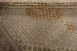 Close-up detail of 2000s Tabriz 50/60/70 Raj rug from Iran / Persia showing Cork weave