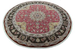 Surface texture of New Tabriz 50/60/70 Raj rug with natural Cork and intricate pattern