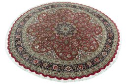 Surface texture of New Tabriz 50/60/70 Raj rug with natural Cork and intricate pattern