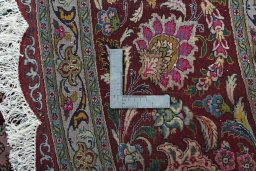 Surface texture of New Tabriz 50/60/70 Raj rug with natural Cork and intricate pattern