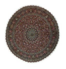 Full view of New Tabriz 50/60/70 Raj rug from Iran / Persia, 310 × 293 cm in Red tones