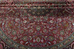 Full view of New Tabriz 50/60/70 Raj rug from Iran / Persia, 310 × 293 cm in Red tones
