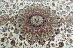 Central medallion detail of 2000s Tabriz 50/60/70 Raj rug from Iran / Persia