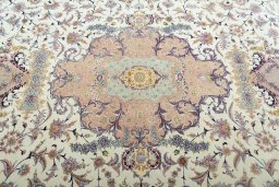 Central medallion detail of 2000s Tabriz 50/60/70 Raj rug from Iran / Persia