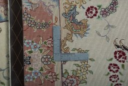 Surface texture of New Tabriz 50/60/70 Raj rug with natural Cork and intricate pattern