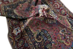 Surface texture of 2000s Tabriz 50/60/70 Raj rug with natural Cork and intricate pattern
