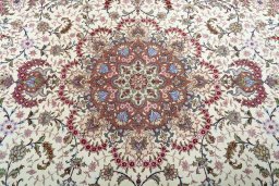 Central medallion detail of 2000s Tabriz 50/60/70 Raj rug from Iran / Persia
