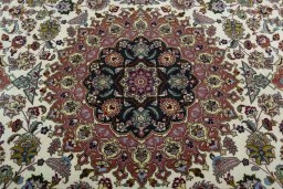 Central medallion detail of 2000s Tabriz 50/60/70 Raj rug from Iran / Persia