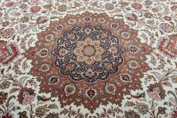 Central medallion detail of 2000s Tabriz 50/60/70 Raj rug from Iran / Persia