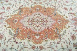 Central medallion detail of 2000s Tabriz 50/60/70 Raj rug from Iran / Persia