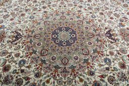 Central medallion detail of 2000s Tabriz 50/60/70 Raj rug from Iran / Persia