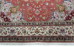 Full view of 2000s Tabriz 50/60/70 Raj rug from Iran / Persia, 301 × 205 cm in Red tones