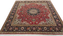 Surface texture of 2000s Tabriz 50/60/70 Raj rug with natural Cork and intricate pattern