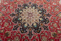 Central medallion detail of 2000s Tabriz 50/60/70 Raj rug from Iran / Persia