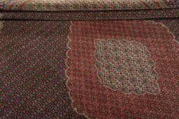 Close-up detail of 1970s Tabriz 50/60/70 Raj rug from Iran / Persia showing Cork weave
