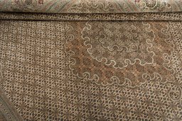 Close-up detail of 2000s Tabriz 50/60/70 Raj rug from Iran / Persia showing Cork weave