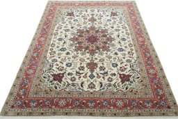 Surface texture of New Tabriz 50/60/70 Raj rug with natural Cork and intricate pattern