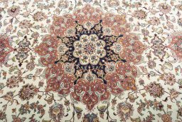 Central medallion detail of 2000s Tabriz 50/60/70 Raj rug from Iran / Persia