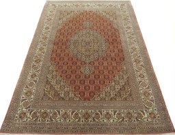 Surface texture of New Tabriz 50/60/70 Raj rug with natural Cork and intricate pattern