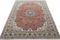 Surface texture of New Tabriz 50/60/70 Raj rug with natural Cork and intricate pattern