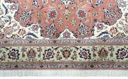Full view of New Tabriz 50/60/70 Raj rug from Iran / Persia, 202 × 155 cm in Red tones
