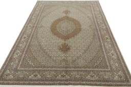 Surface texture of New Tabriz 50/60/70 Raj rug with natural Cork and intricate pattern