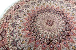 Surface texture of New Tabriz 50/60/70 Raj rug with natural Cork and intricate pattern