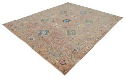 Close-up detail of New Kazak rug from Pakistan showing Wool weave
