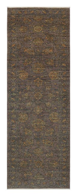 Full view of New Farahan rug from Pakistan, 244 × 84 cm in Brown tones