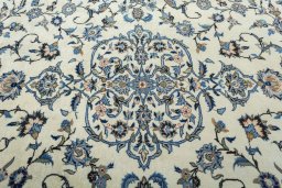 Central medallion detail of 2000s Kashan rug from Iran / Persia