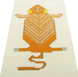 Close-up detail of New Kilim Dastan rug from Turkey showing Wool weave