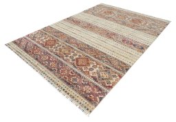 Close-up detail of New Samarkand rug from Pakistan showing Wool weave
