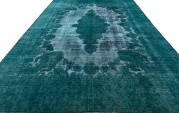 Surface texture of 1970s Vintage rug with natural Wool and intricate pattern
