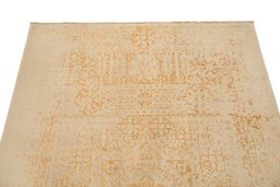 Surface texture of New Organic rug with natural Wool and intricate pattern