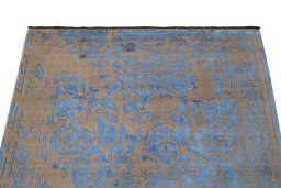 Surface texture of New Organic rug with natural Wool and intricate pattern