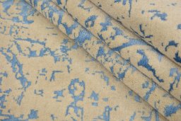 Surface texture of New Organic rug with natural Wool and intricate pattern